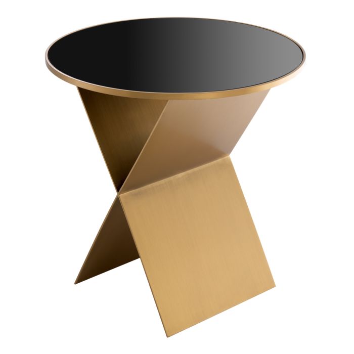 Table d'appoint dorée en verre noir | Eichholtz Fitch S