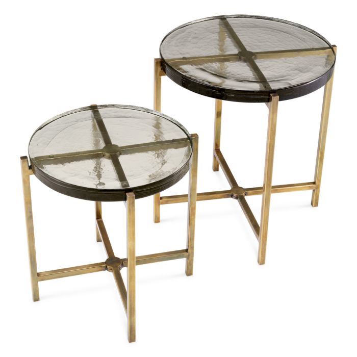 Table d'appoint dorée en verre soufflé (lot de 2) | Eichholtz Haymann