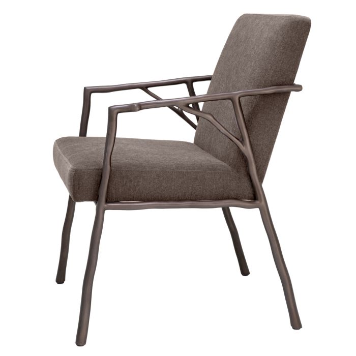 Chaise de salle à manger en tissu marron | Eichholtz Antico
