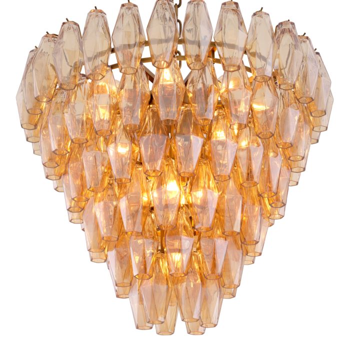 Lustre doré en verre ambré | Eichholtz Benini S