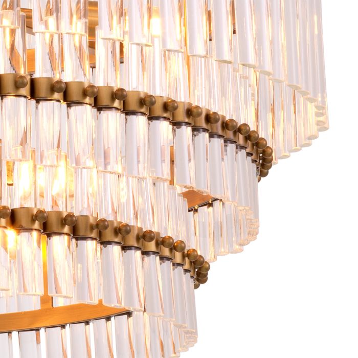 Lustre doré en verre transparent | Eichholtz Scottsdale