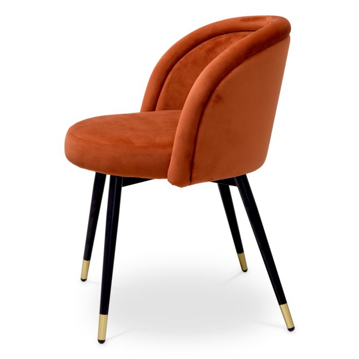 Chaise de salle à manger en velours orange (lot de 2) | Eichholtz Chloé