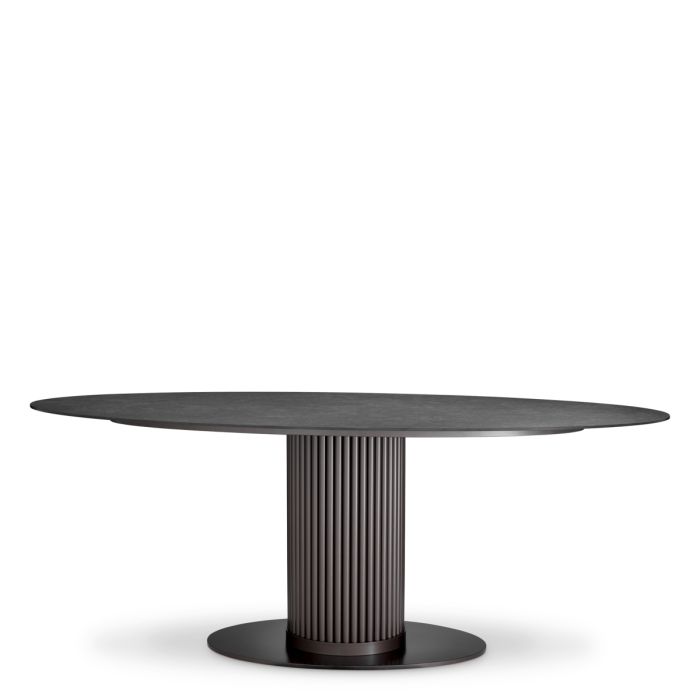 Table extérieure ovale en bronze et céramique | Eichholtz Volterra