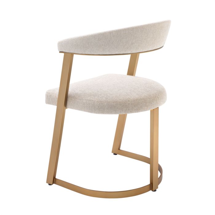 Chaise de salle à manger en tissu blanc cru | Eichholtz Dexter