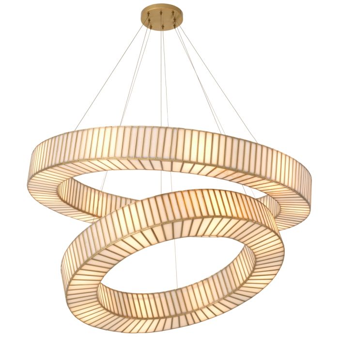 Lustre doré en verre blanc | Eichholtz Monari