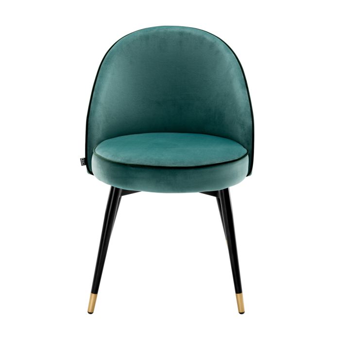 Chaise de salle à manger en velours turquoise (lot de 2) | Eichholtz Cooper