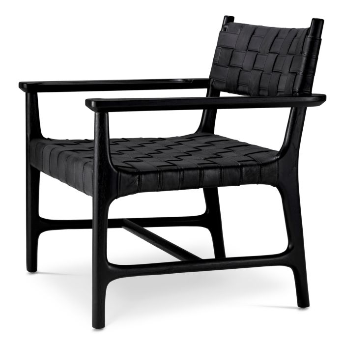 Fauteuil en cuir noir | Eichholtz Tiberio
