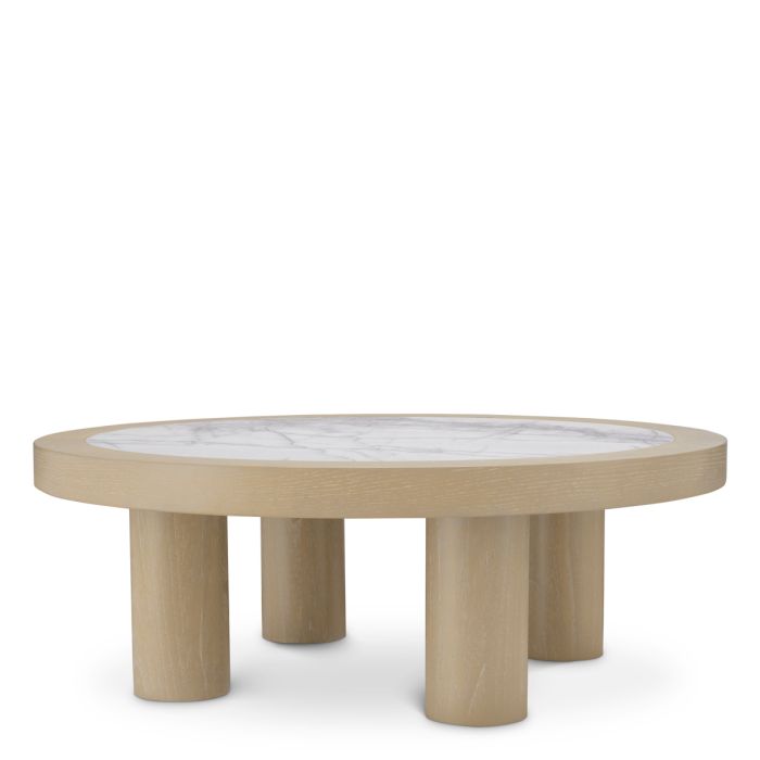 Table basse en chêne et marbre blanc | Eichholtz Presedio