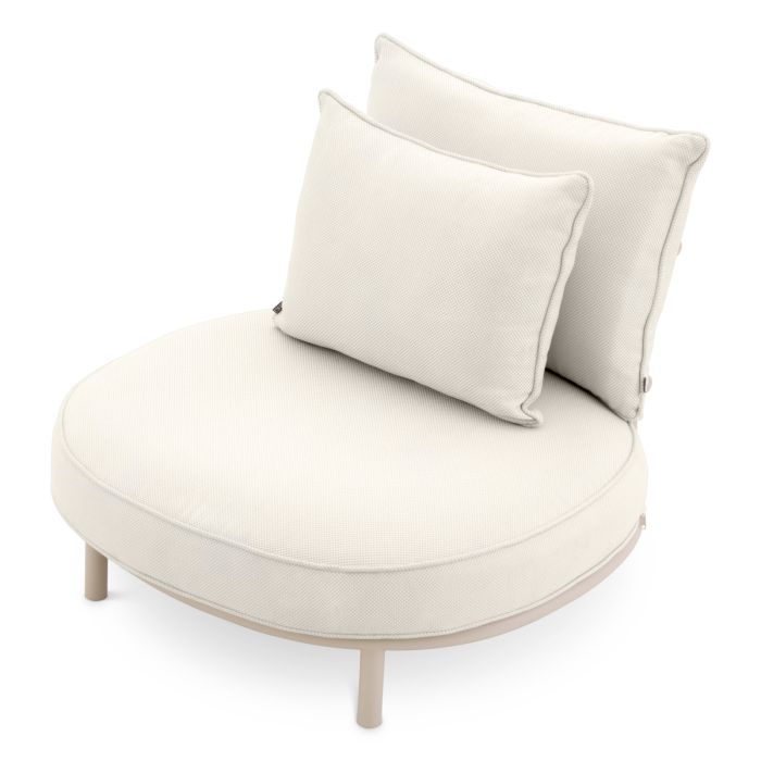 Fauteuil d'extérieur rond en métal sable | Eichholtz Laguno
