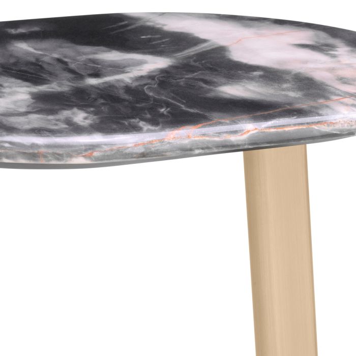 Table d'appoint dorée en marbre noir | Eichholtz Oyo