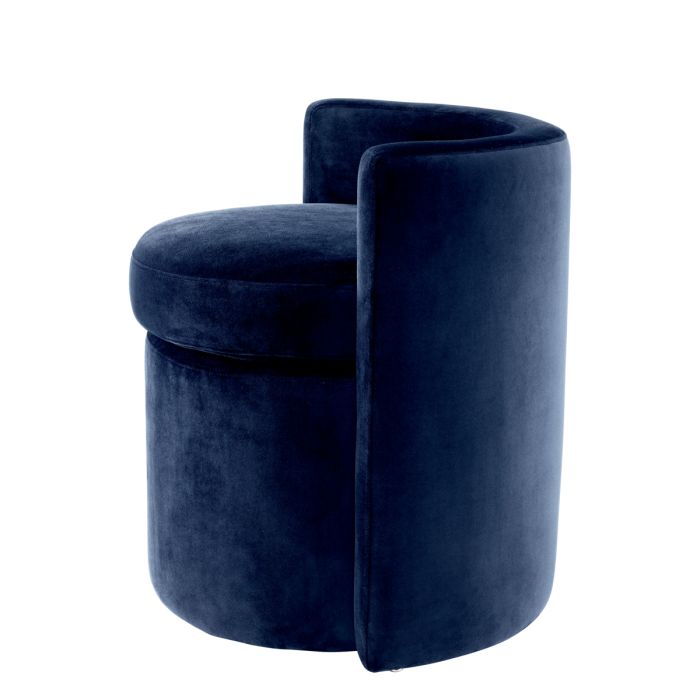 Tabouret en velours bleu nuit | Eichholtz Arcadia