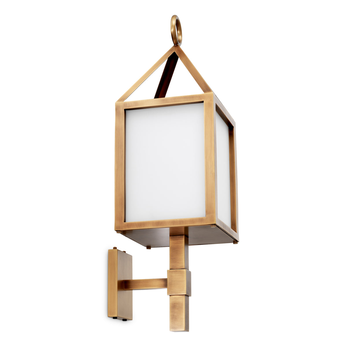Lampe murale extérieure en laiton antique et verre blanc | Eichholtz Riserva - vue d'ambiance | REMO-HOME