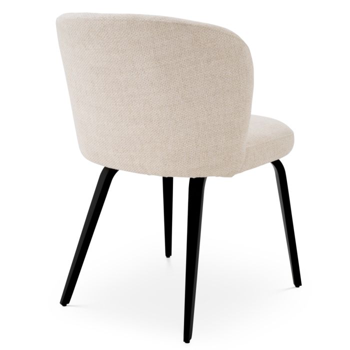Chaise de salle à manger en tissu blanc écru | Eichholtz Halard