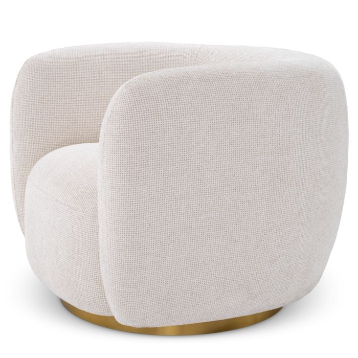 Fauteuil pivotant en tissu blanc cassé | Eichholtz Roxy