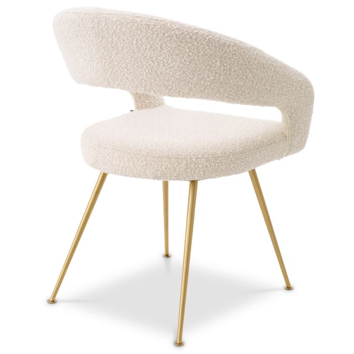 Chaise de salle à manger bouclé crème | Eichholtz Bravo
