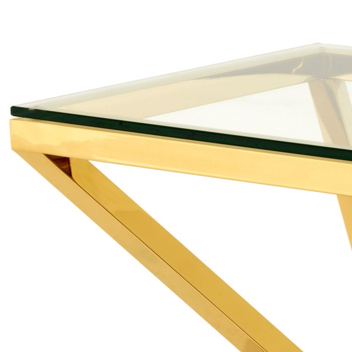 Table d'appoint dorée en verre transparent | Eichholtz Connor