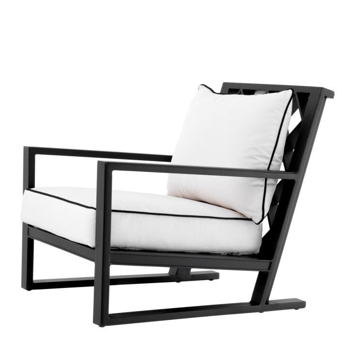 Fauteuil d'extérieur noir et blanc | Eichholtz Como
