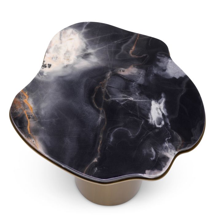 Table d'appoint dorée en marbre noir | Eichholtz Shapiro