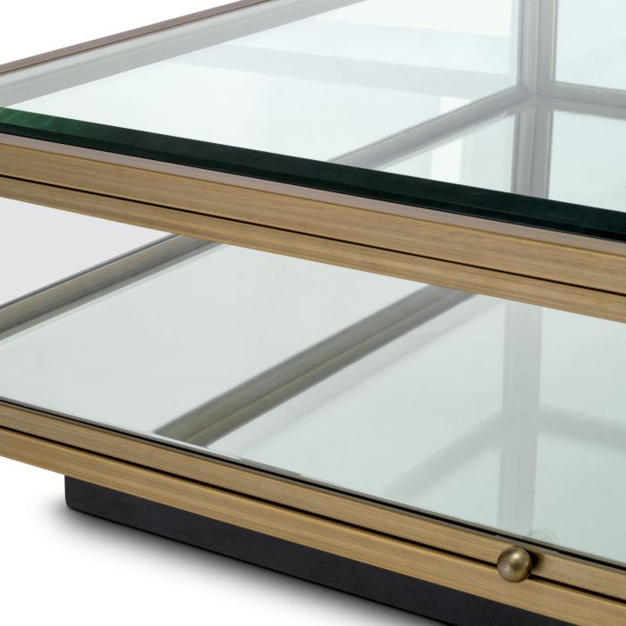 Table basse dorée en verre transparent | Eichholtz Ryan
