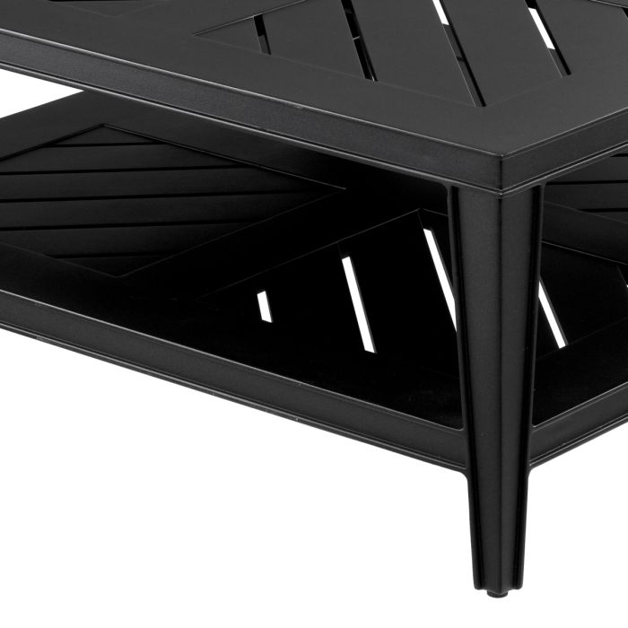 Table basse extérieur carrée en métal noir | Eichholtz Bell Rive