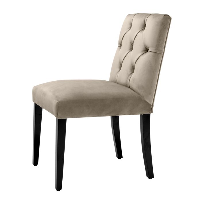 Chaise de salle à manger en velours greige | Eichholtz Atena