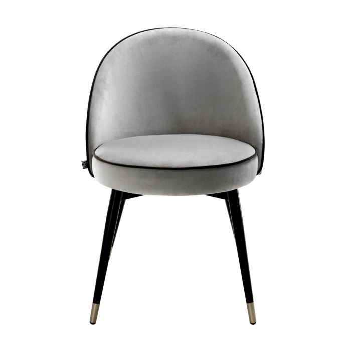 Chaise de salle à manger en velours gris clair (lot de 2) | Eichholtz Cooper