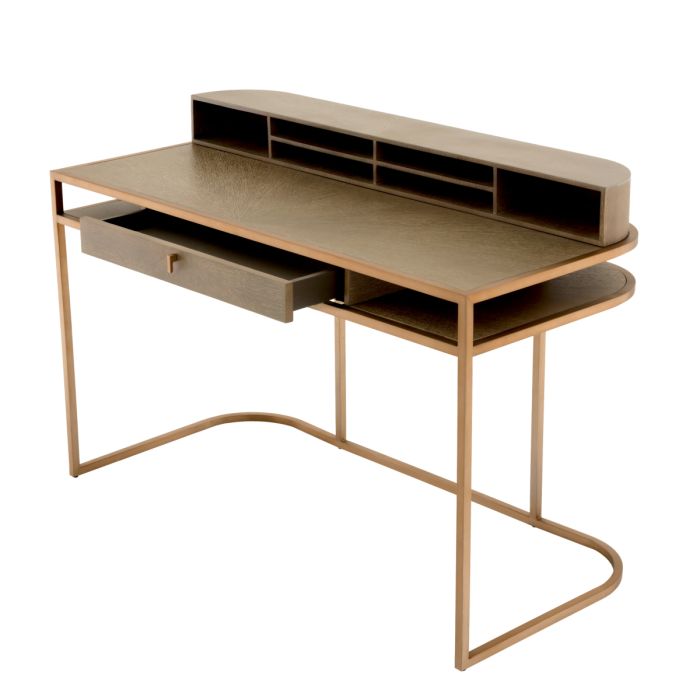 Bureau en chêne blanchi et laiton brossé | Eichholtz Highland