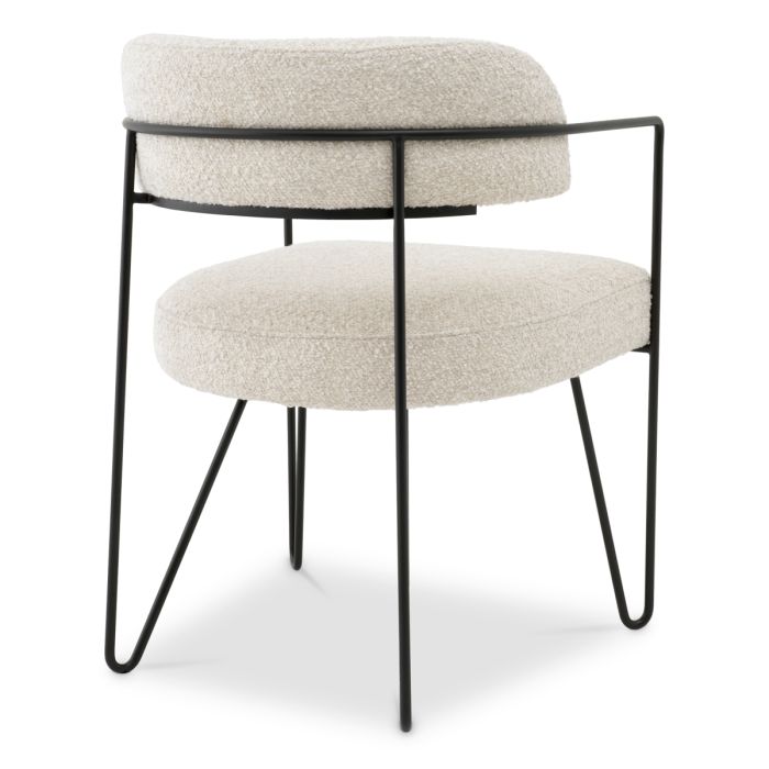 Chaise de salle à manger bouclé blanc | Eichholtz Giuseppe