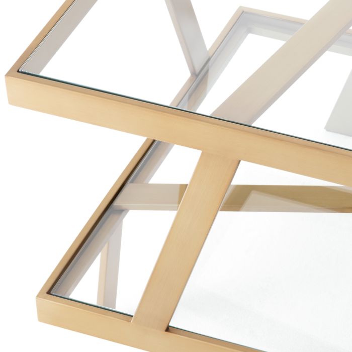 Table d'appoint dorée en verre transparent | Eichholtz Bilinghurst