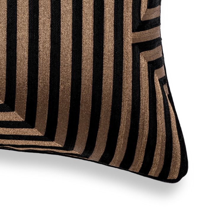 Coussin carré en tissu doré/noir | Eichholtz Spray