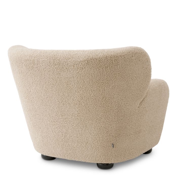 Fauteuil en tissu molletonné sable | Eichholtz Thames