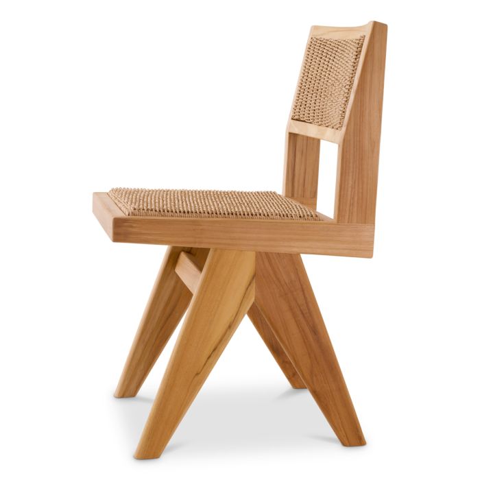 Chaise extérieure avec teck et cordage marron | Eichholtz Niclas