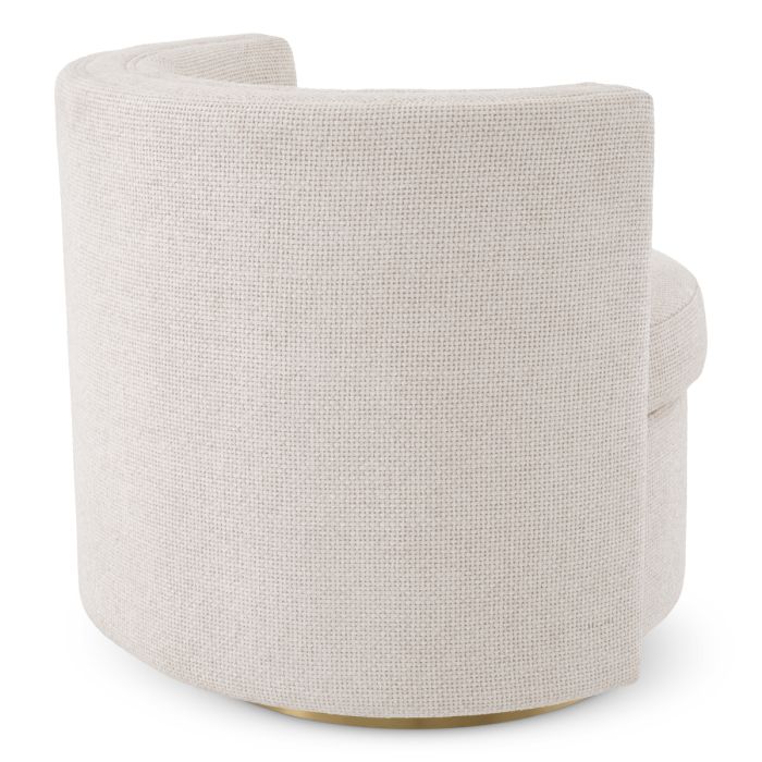 Fauteuil pivotant en tissu blanc cassé | Eichholtz Amanda