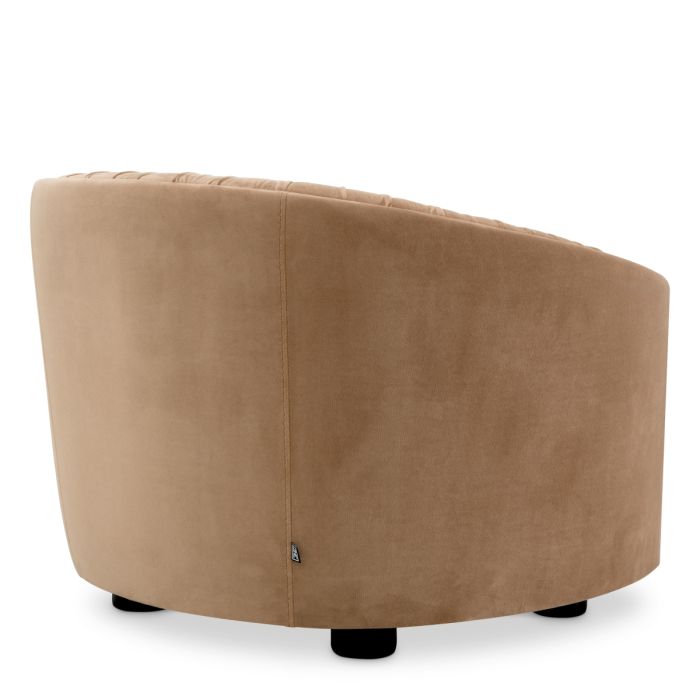 Fauteuil en velours camel | Eichholtz Jameson
