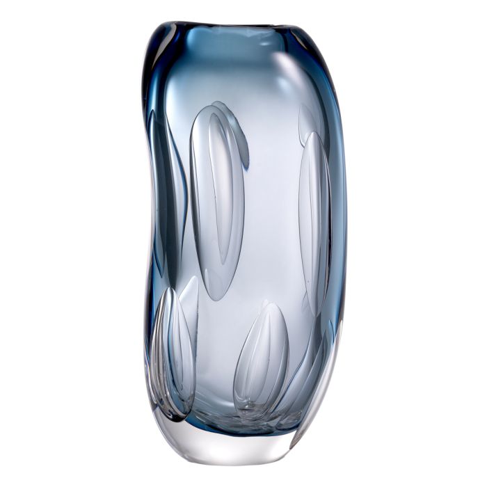 Vase en verre soufflé bleu | Eichholtz Sianni M