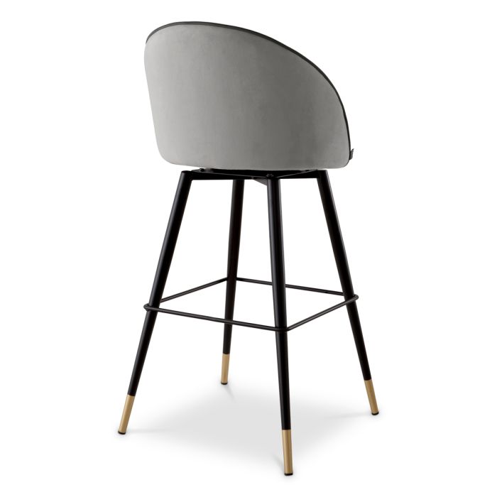 Chaise de bar en velours gris clair (lot de 2) | Eichholtz Cooper