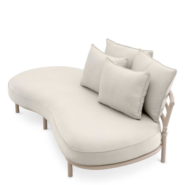 Canapé d'extérieur 3 places en métal sable | Eichholtz Laguno Right