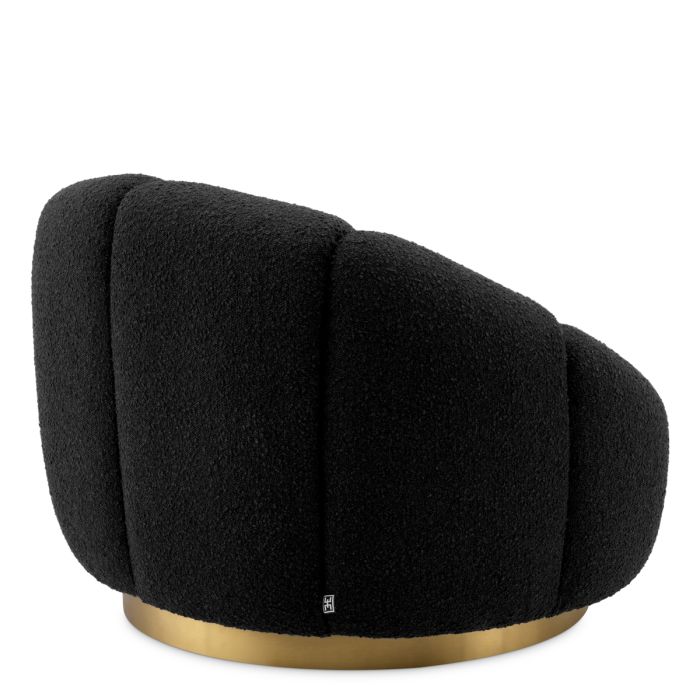 Fauteuil pivotant bouclé noir | Eichholtz Inger