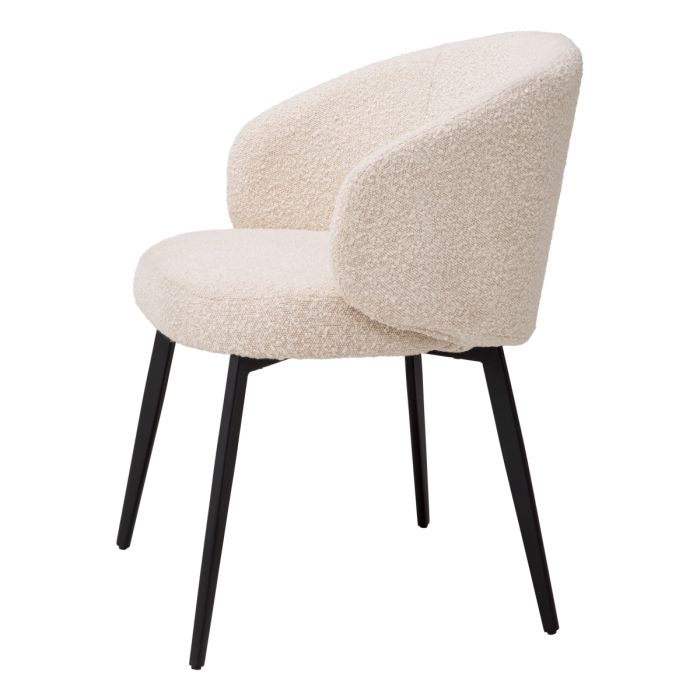Chaise de salle à manger avec accoudoirs bouclé crème (lot de 2) | Eichholtz Lloyd