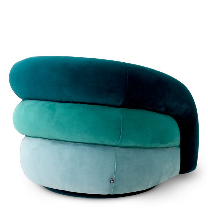 Fauteuil en velours bleu | Eichholtz Novelle