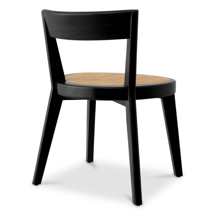 Chaise de salle à manger noire en rotin | Eichholtz Alvear