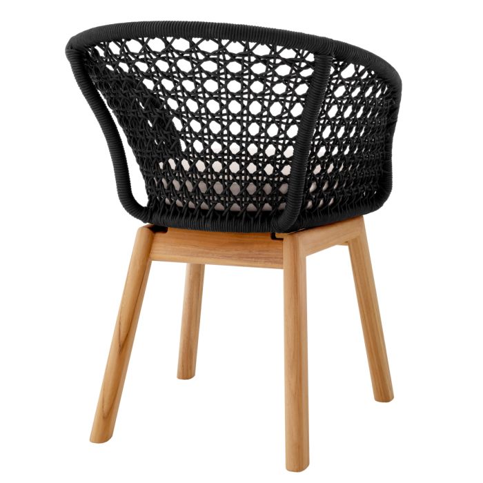 Chaise extérieure en cordage noir | Eichholtz Trinity