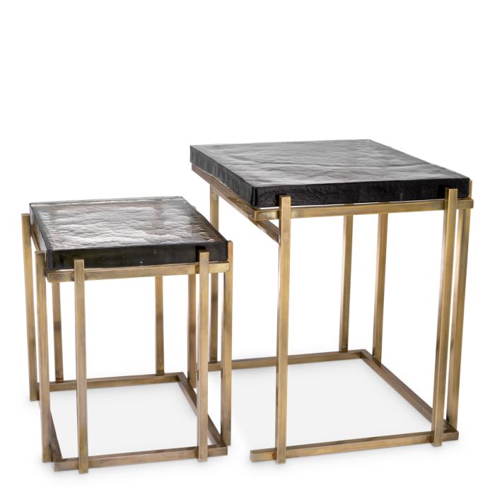 Table d'appoint dorée en verre soufflé (lot de 2) | Eichholtz Niemeyer