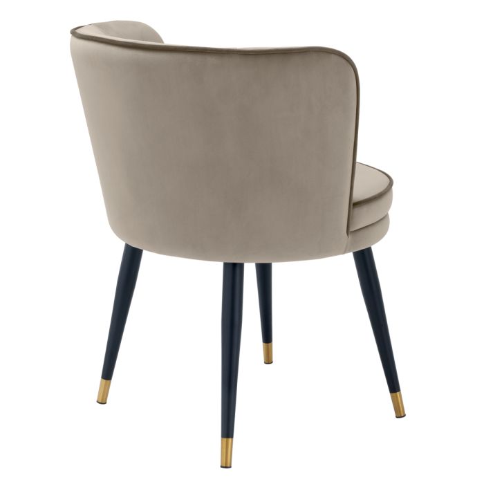 Chaise de salle à manger en velours greige | Eichholtz Grenada