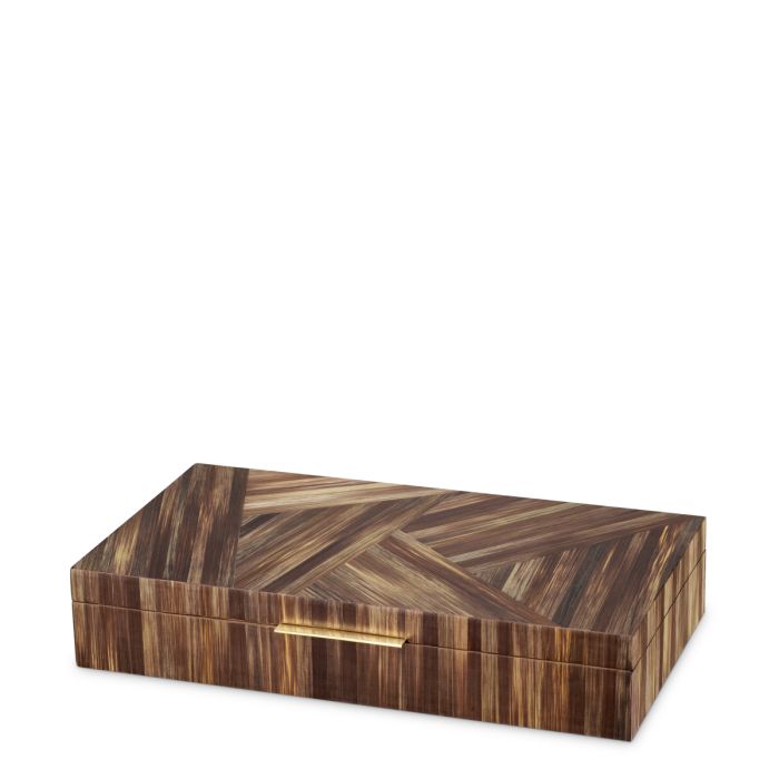 Boîte en bois de paille marron | Eichholtz Harvard