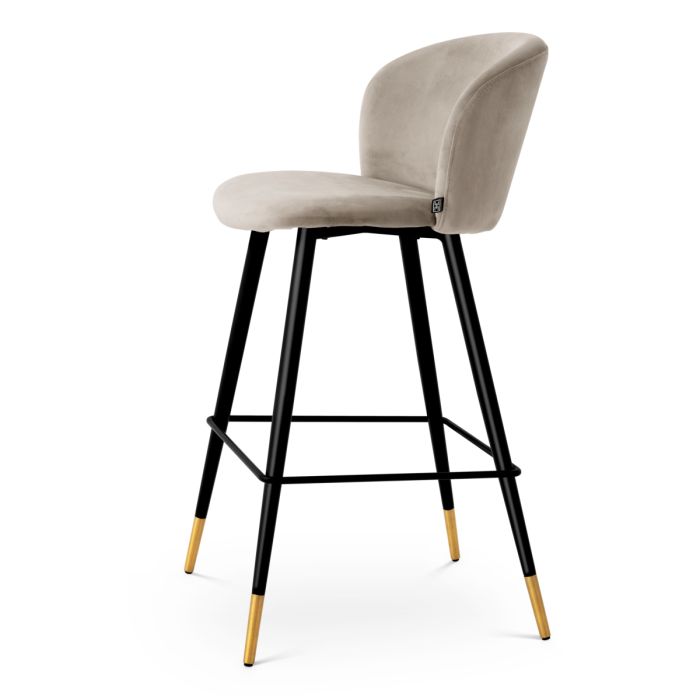 Chaise de bar en velours beige | Eichholtz Volante