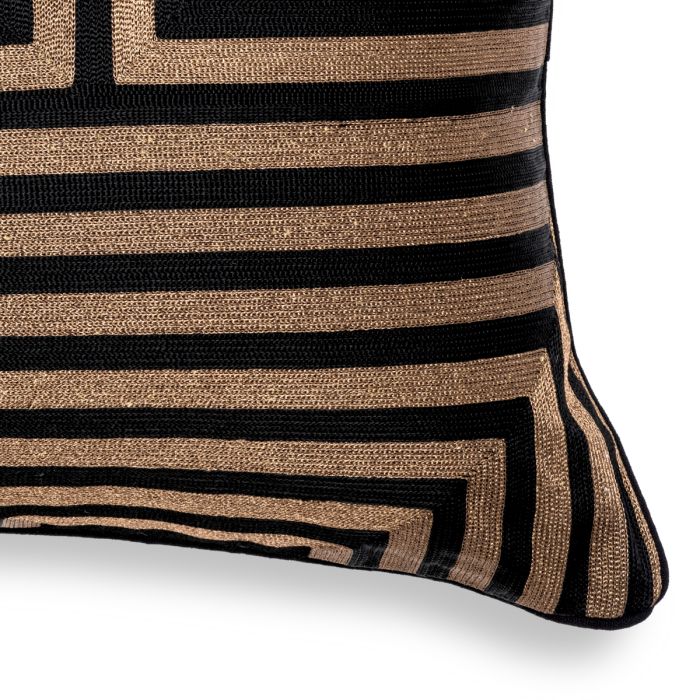 Coussin rectangulaire en tissu doré/noir | Eichholtz Spray