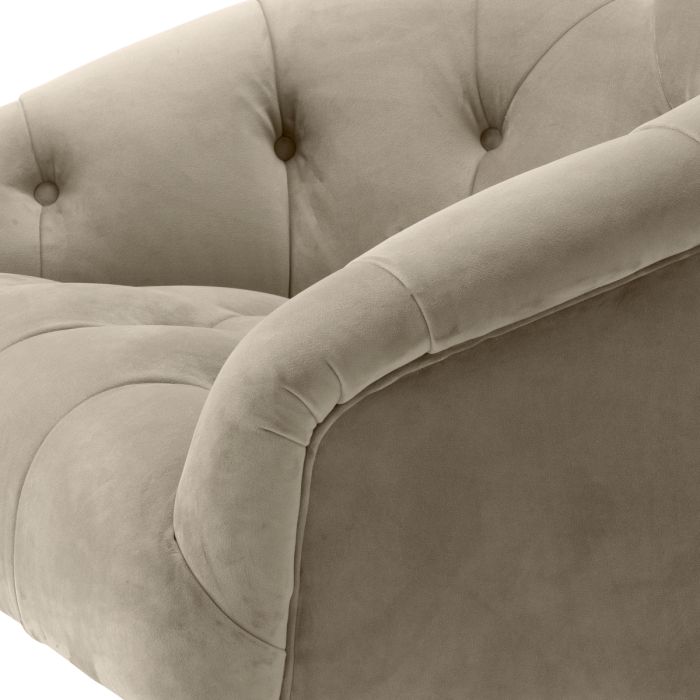Fauteuil pivotant en velours greige | Eichholtz Gardner