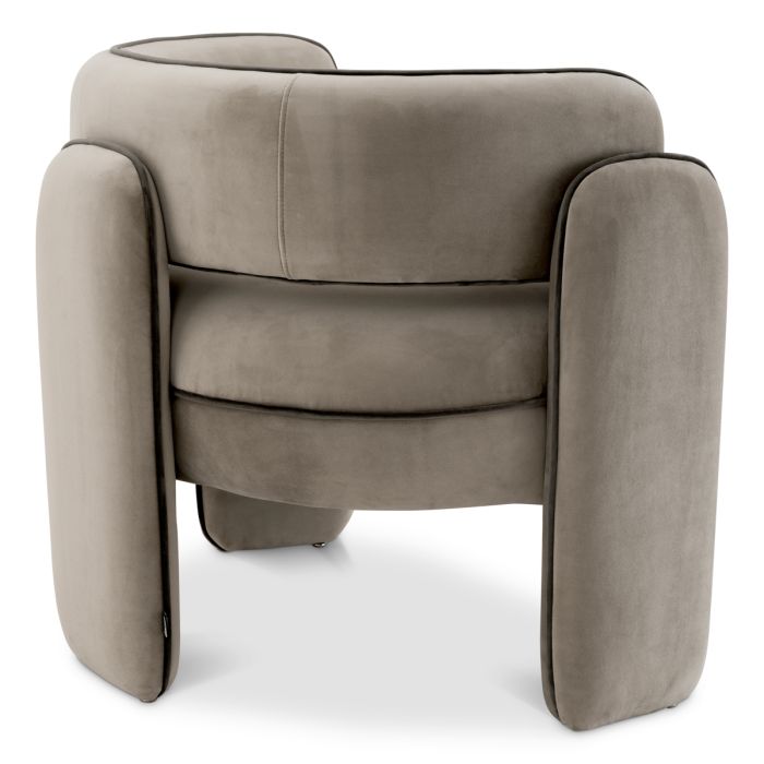 Fauteuil en velours greige | Eichholtz Chaplin