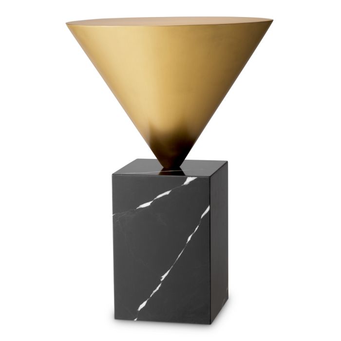Table d'appoint dorée en marbre noir | Eichholtz Nota